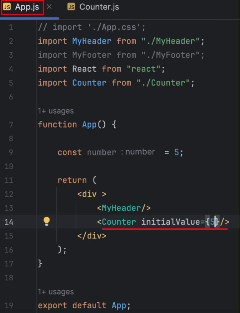 App.js 부모 컴포넌트에서 값 전달